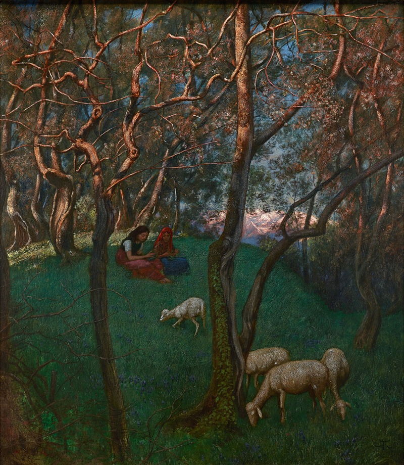 Hans Thoma - Olive Grove at Lake Garda 