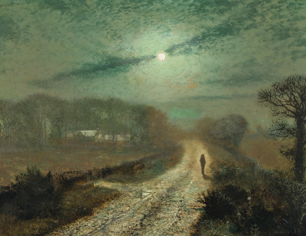 John Atkinson Grimshaw - A moonlit landscape