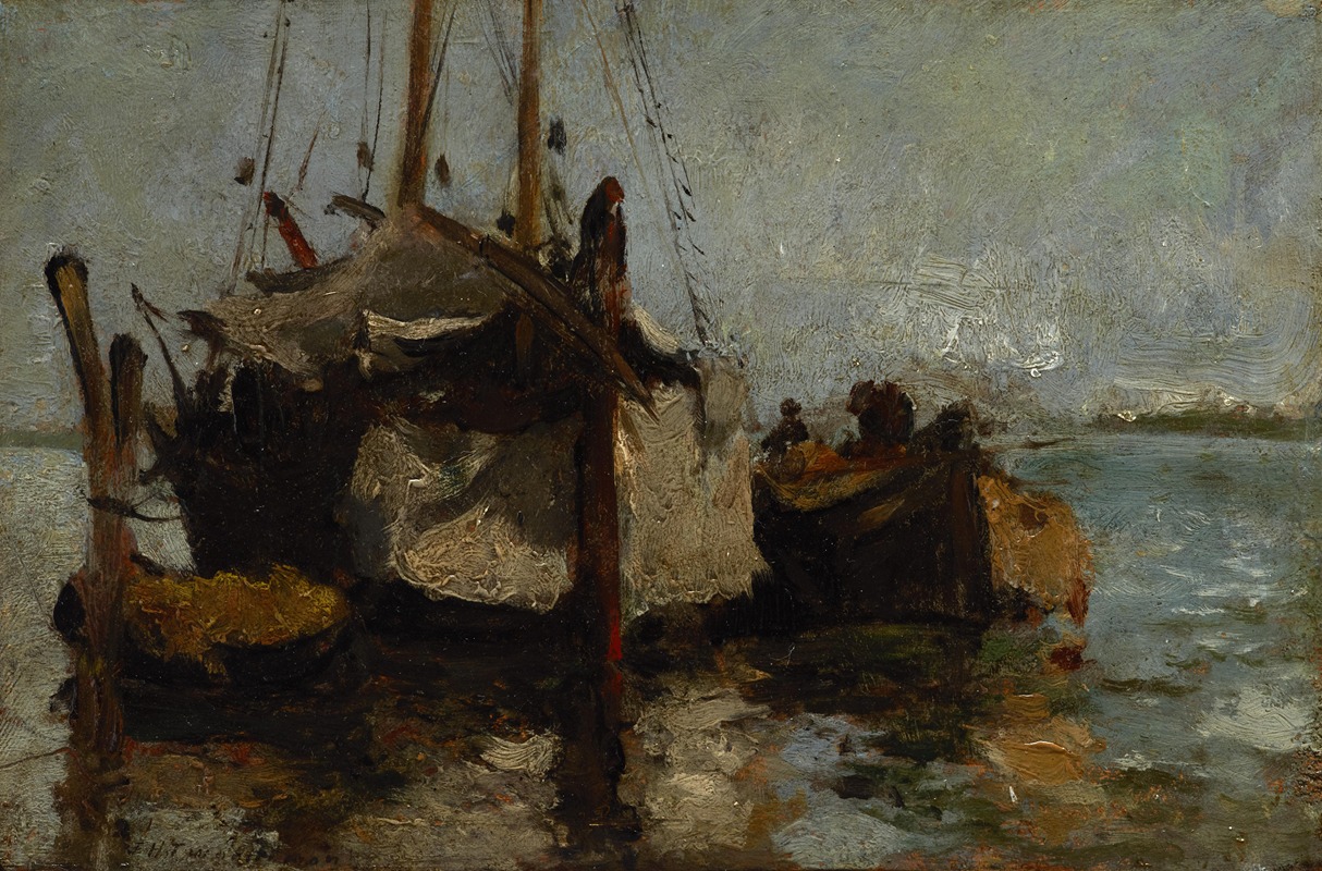 John Henry Twachtman - Boats in Harbor