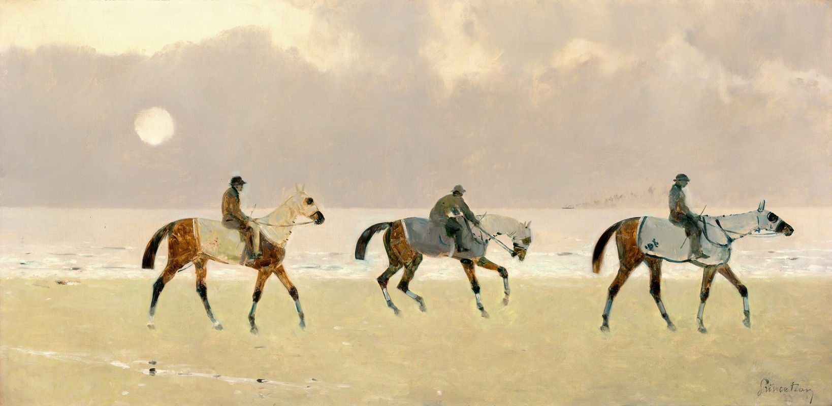 René Princeteau - Riders on the Beach at Dieppe