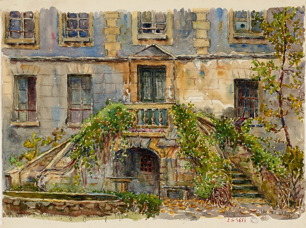 Georges-Henri Manesse - Le château de Victor Hugo à Gentilly côté du jardin