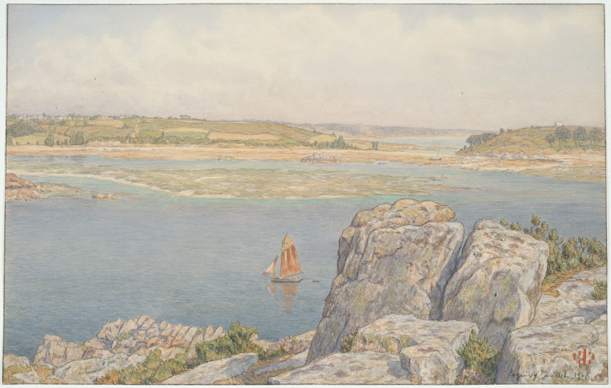 Henri Rivière - Embouchure du Trieux à l’île à Bois. Loguivy