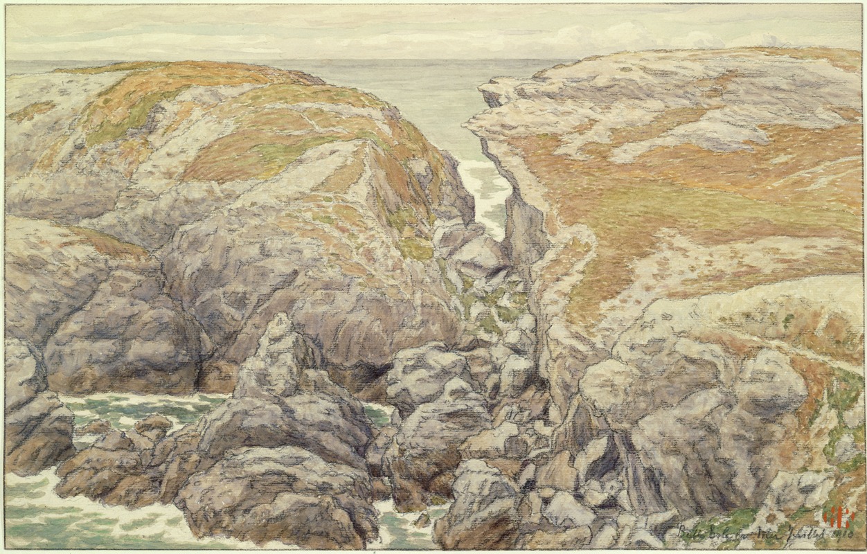 Henri Rivière - Falaises à Belle-Isle en mer