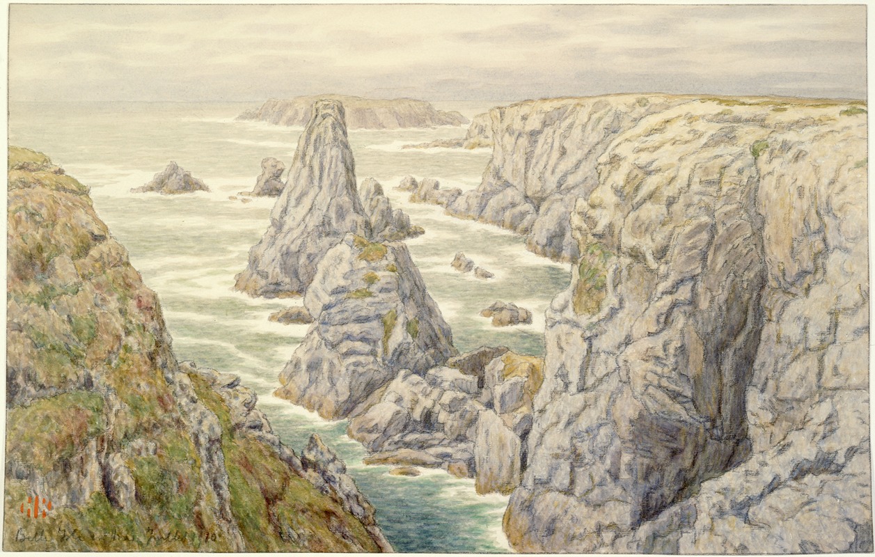 Henri Rivière - Rochers de Port Coton. Belle-Isle