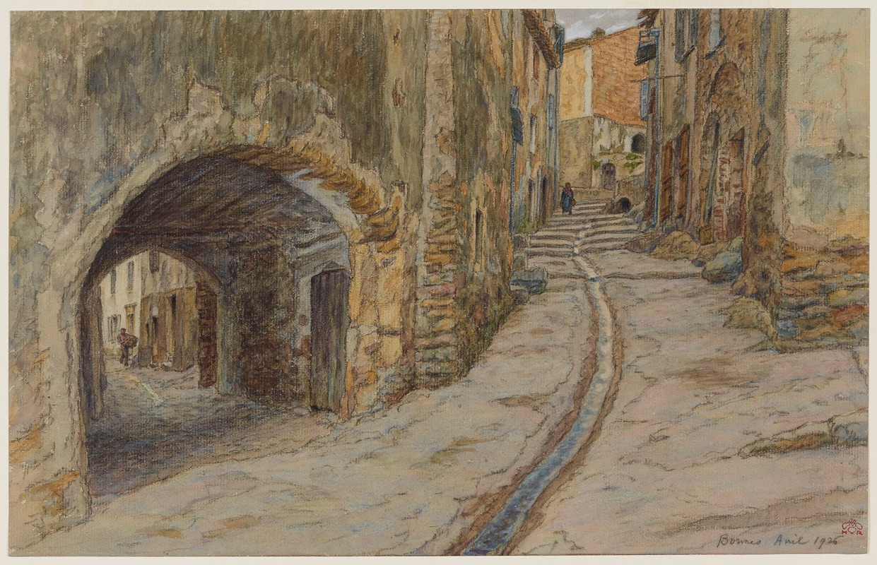 Henri Rivière - Rue Rompi-cou. Bormes