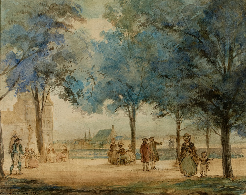 Jean Baptiste Maréchal - La terrasse des Tuileries en 1786