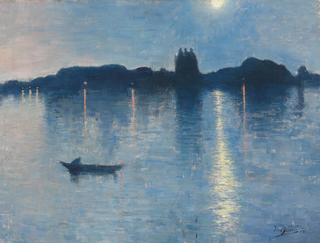 Jean Delville - Le lac au clair de lune