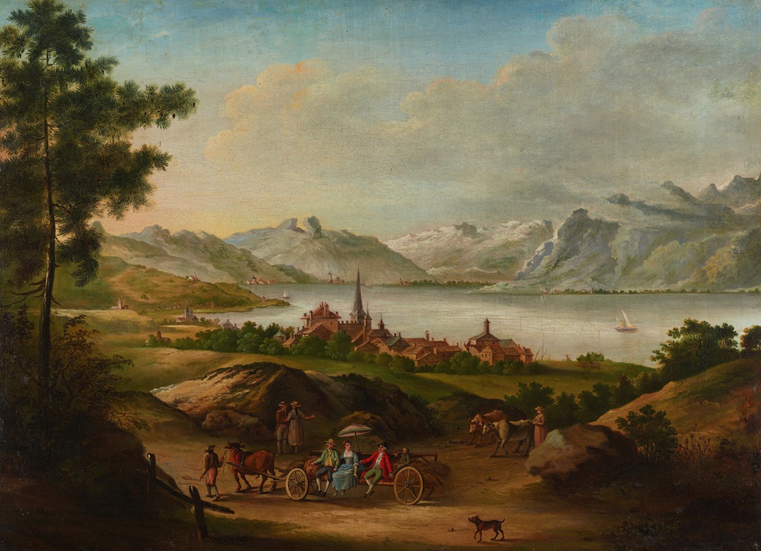 Alexis Nicolas Pérignon - Vue du fond du Lac de Genève prise au dessus de Cucille