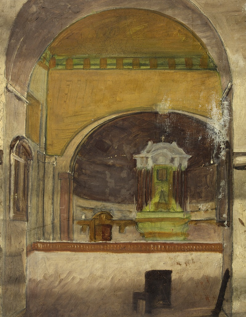 Arthur-Joseph Gueniot - Intérieur d’église (Assise)