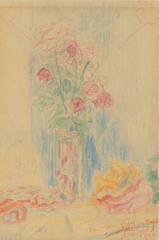 James Ensor - Vaas met bloemen en schelp