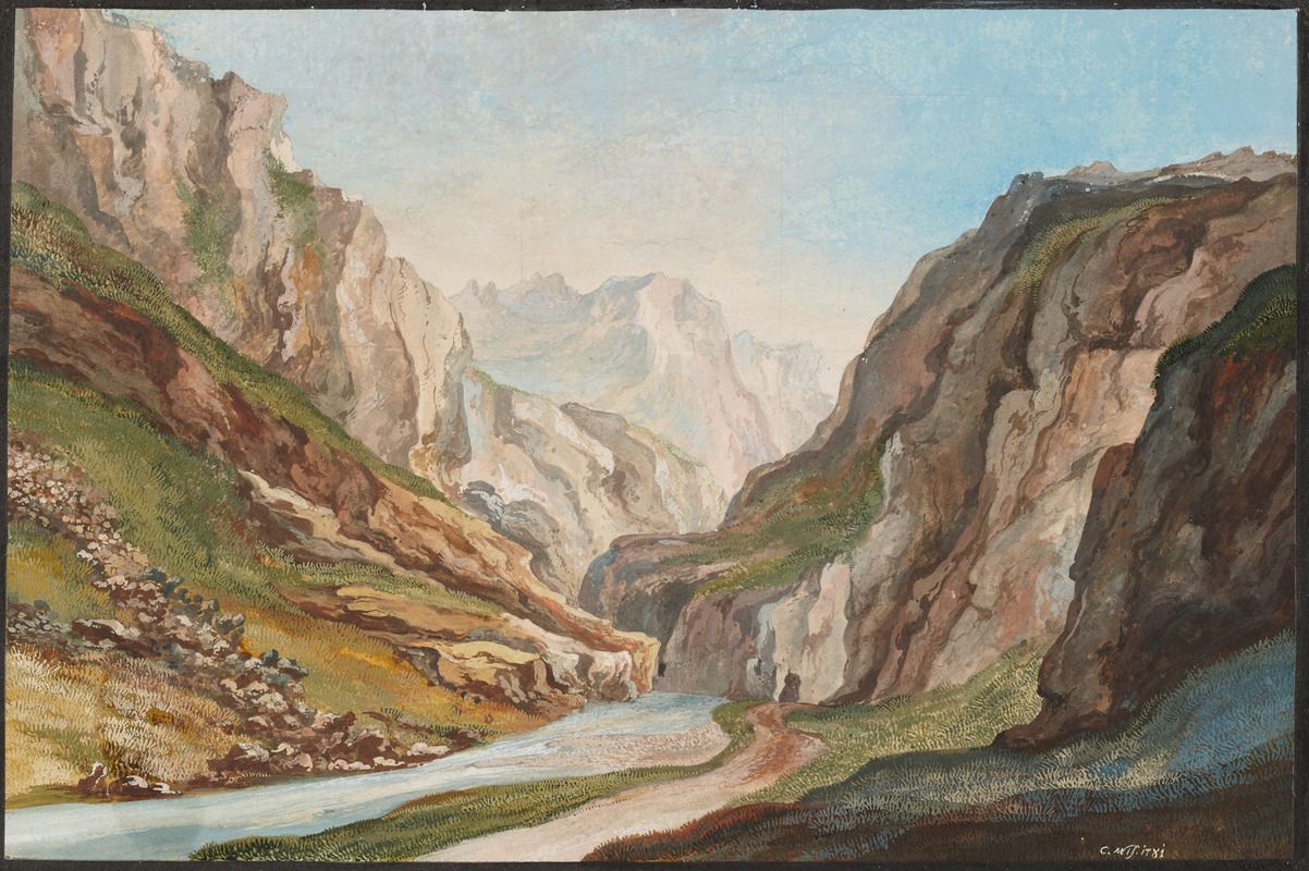 Caspar Leontius Wyss - Chemin perçé par la Montagne à la longeur de 80 Pas, entre le Pont de Diable et Urselen dans le Canton d’Ury