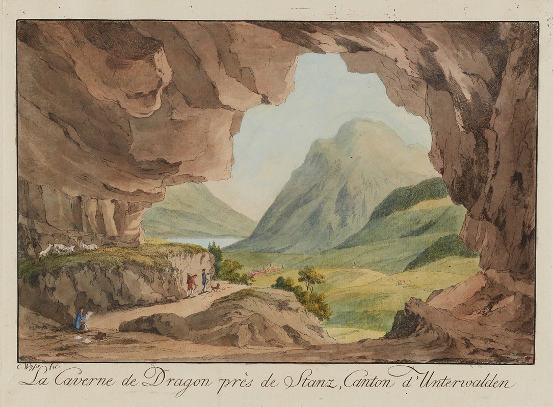 Caspar Leontius Wyss - La Caverne de Dragon près Stanz, Canton d’Unterwalden