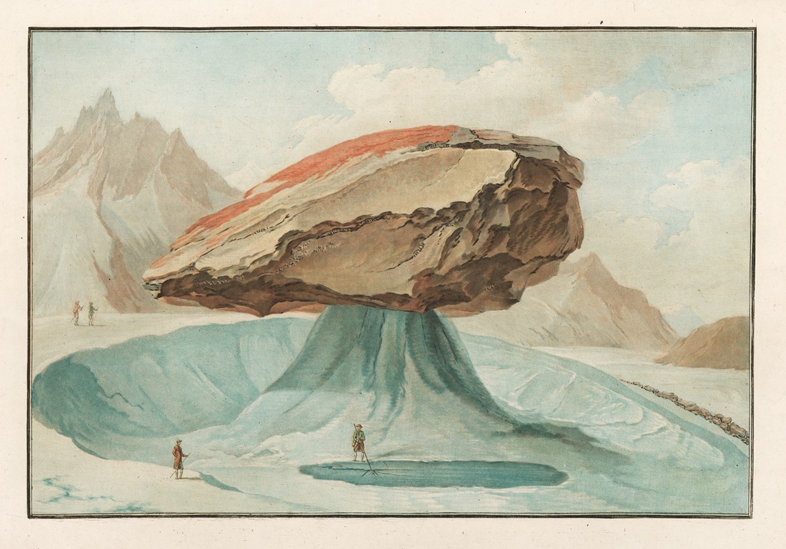 Caspar Wolf - La grosse pierre sur le glacier de Vorderaar Canton de Berne Province d’Oberhassi