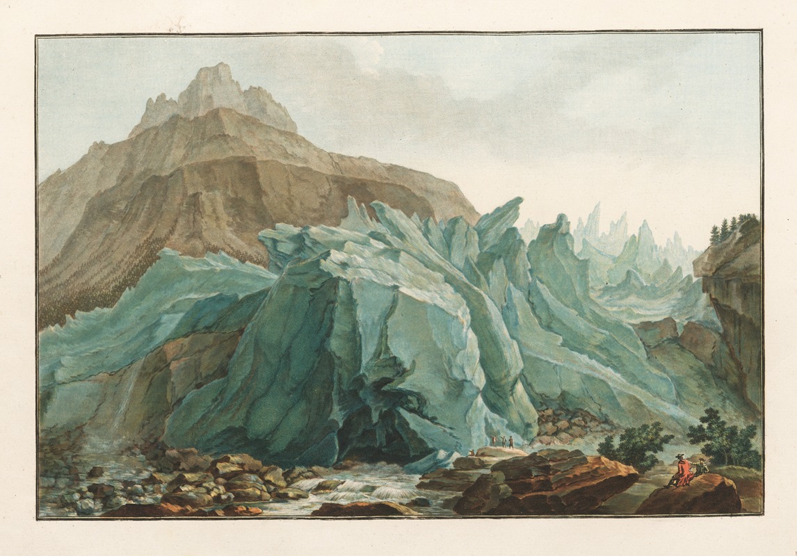 Caspar Wolf - La Lutschinen sortant du Glacier inférieur du Grindelwald