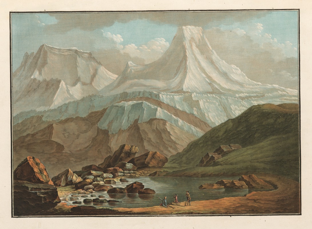 Caspar Wolf - Vue du Gross-Horn et du Breit-Horn avec le petit lac d’Oberhorn