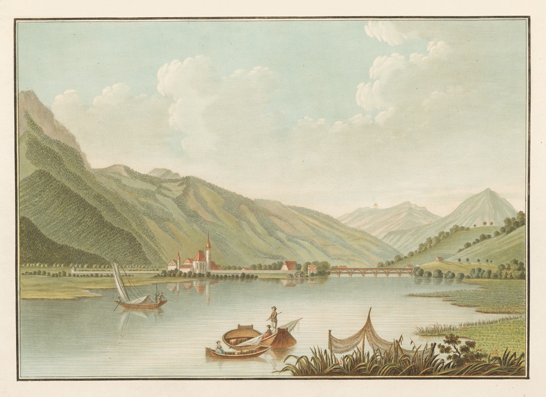 Caspar Wolf - Vue de Interlaken sur le Lac de Brienz