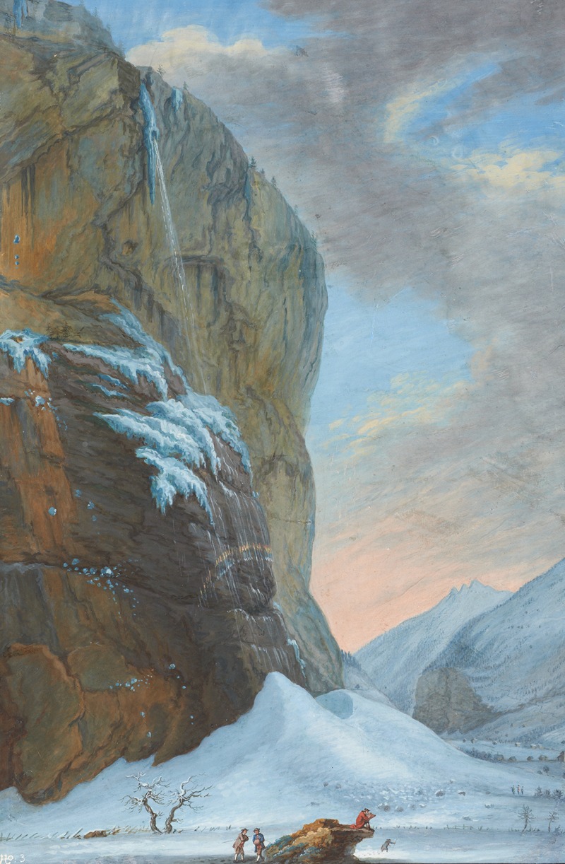 Caspar Wolf - Der Staubbachfall im Lauterbrunnental im Winter