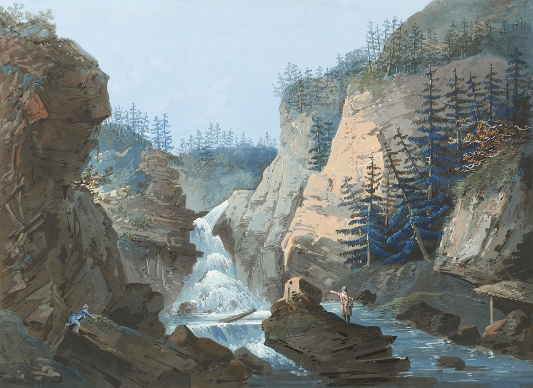 Caspar Wolf - Schlucht mit Wasserfall