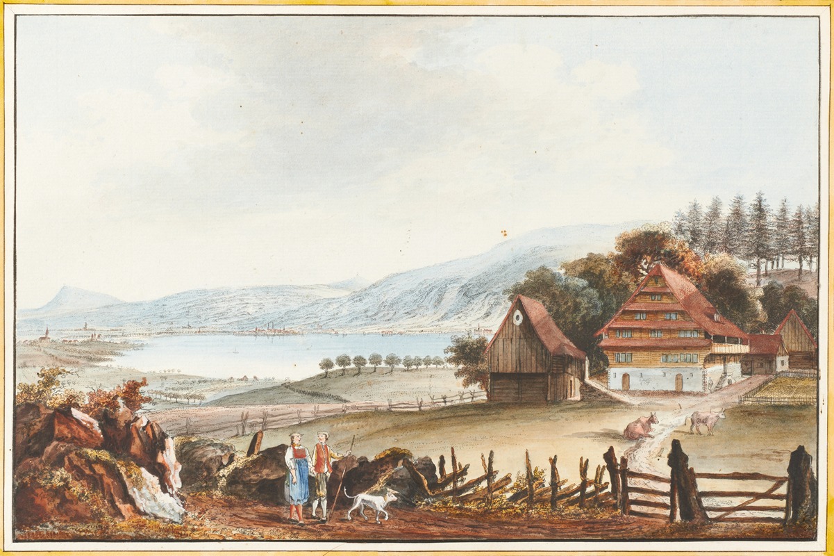 Caspar Wolf - Vue de Lac de Zug près de Buonas, dans le Canton de Zug