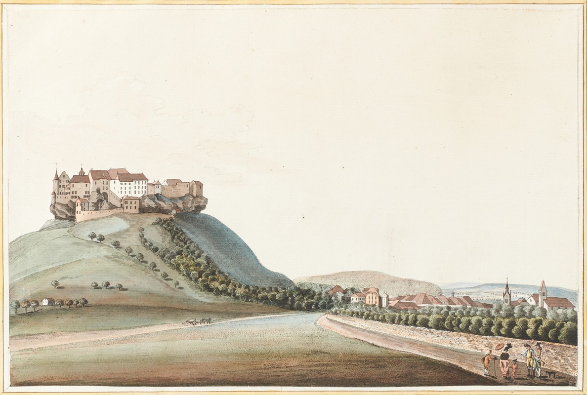 Caspar Wolf - Vue du Chateau de Lenzbourg dans le Canton de Berne