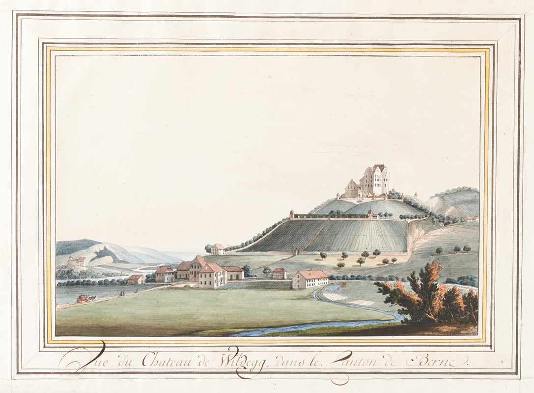 Caspar Wolf - Vue du Chateau de Wildegg dans le Canton de Berne