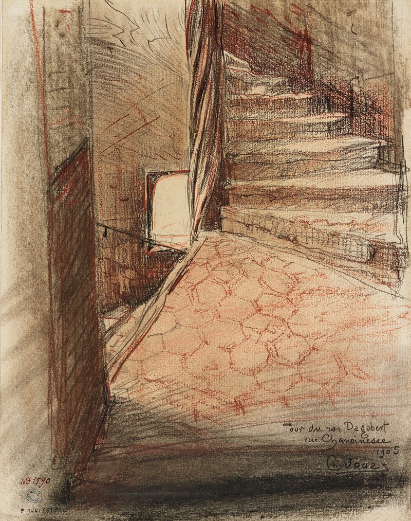 Charles Jouas - Escalier de la tour Dagobert, rue Chanoinesse