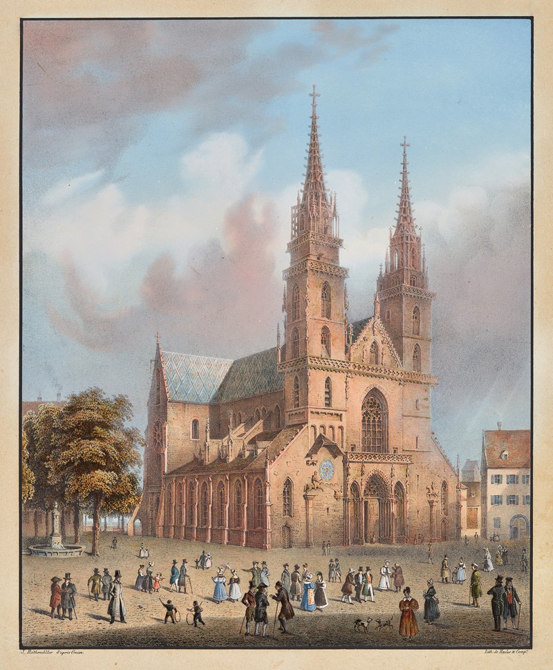 Constantin Guise - Vue de la cathédrale à Basle