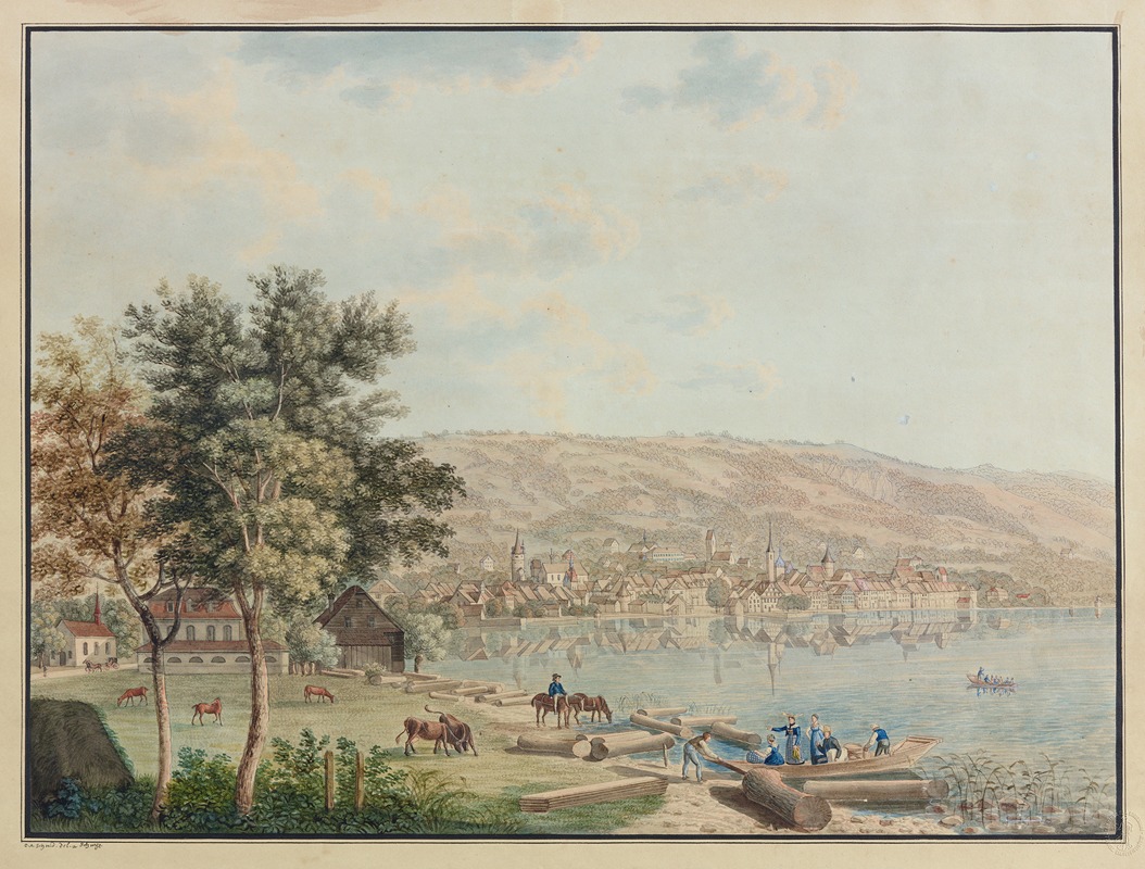 David Alois Schmid - Ansicht der Stadt Zug und des Zugersees