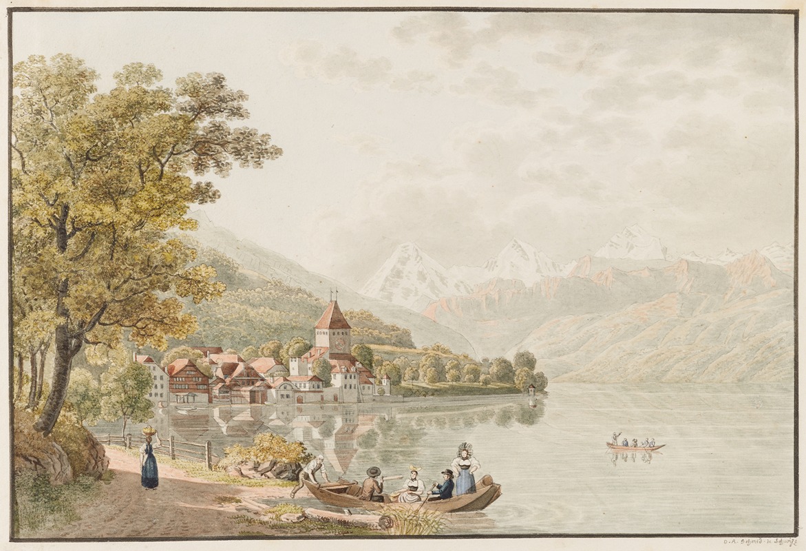 David Alois Schmid - Ansicht Oberhofens am Thunersee