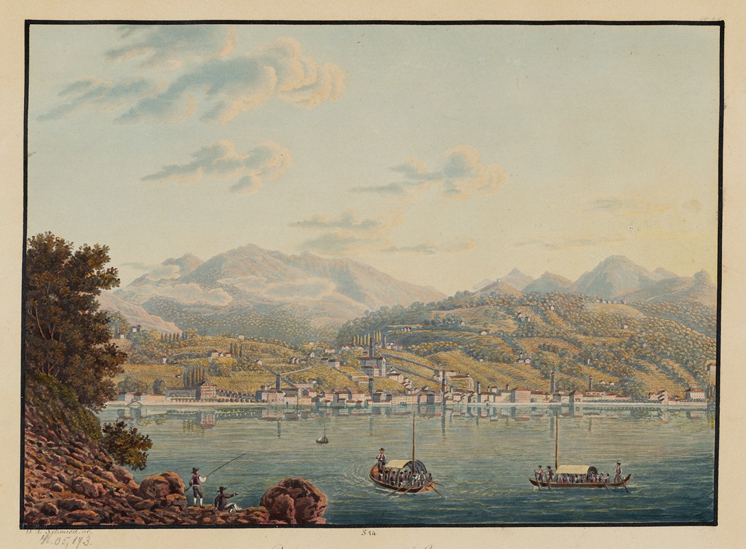 David Alois Schmid - Vue de la ville de Lugano