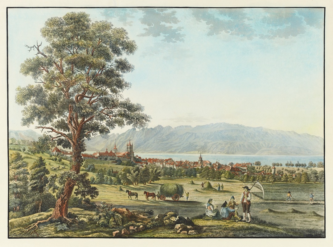 David Alois Schmid - Vue de Lausanne et du Lac Léman