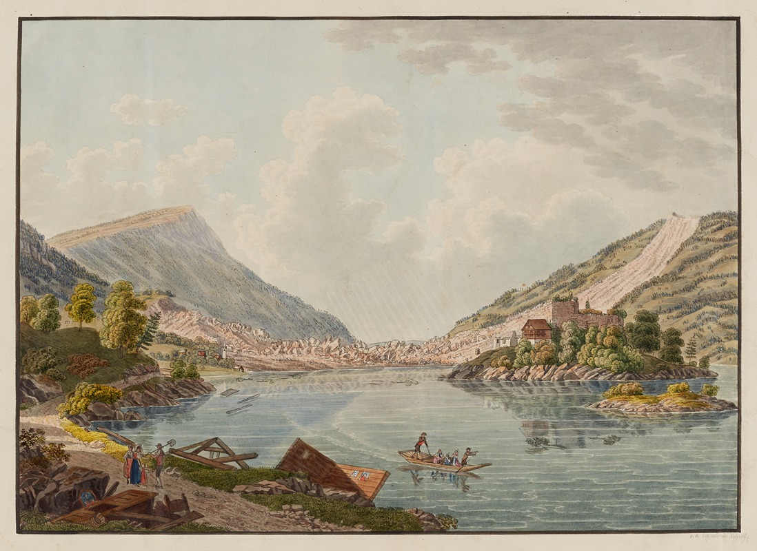 David Alois Schmid - Vue d’une partie du Lac de Lovertz et de l’Ile de Schwanau