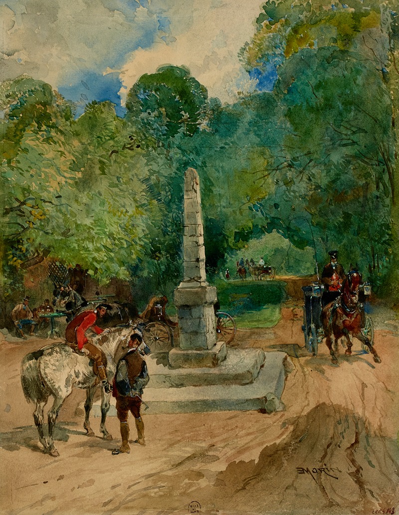 Edmond Morin - La promenade au Pré Catelan, la croix Catelan