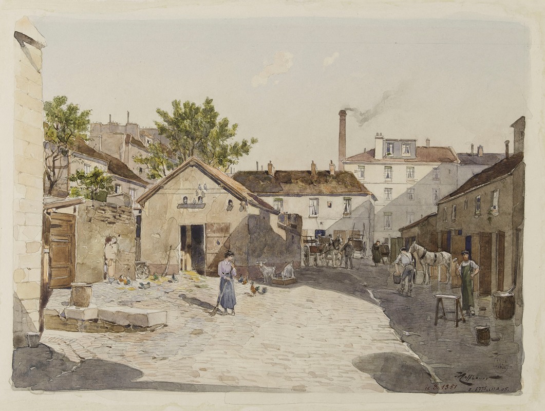 Fédor Hoffbauer - Cour de ferme, 10 rue de l’Epée de Bois