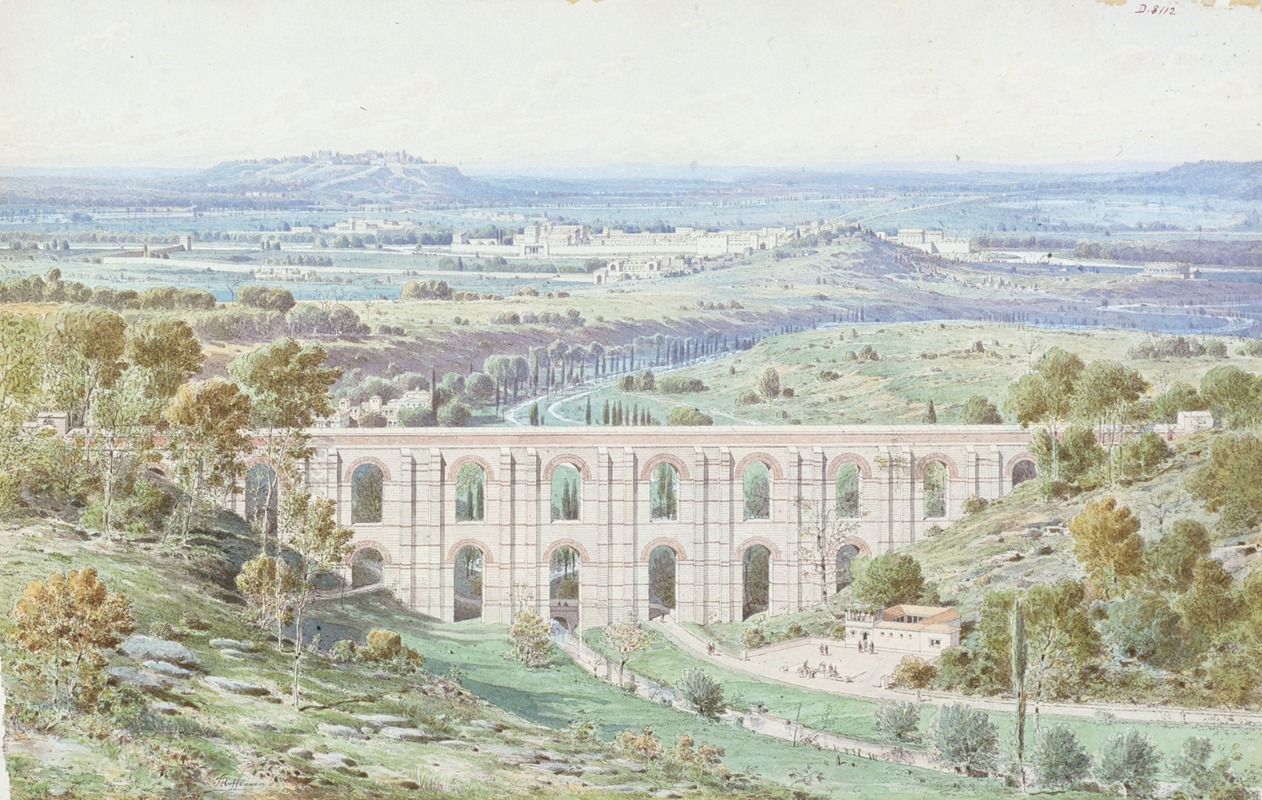 Fédor Hoffbauer - L’aqueduc Médicis d’Arcueil (Val de Marne) et vue générale de Paris, prise de l’aqueduc d’Arceuil