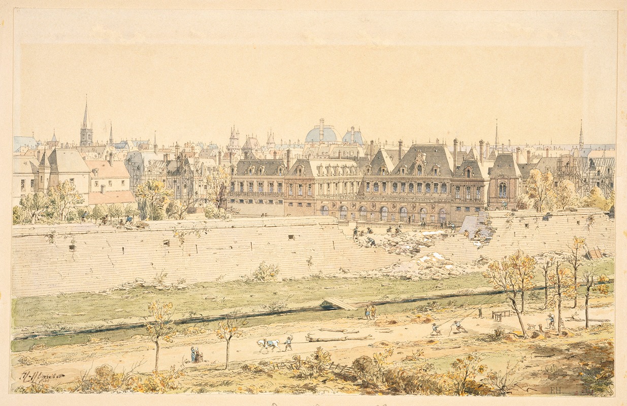 Fédor Hoffbauer - Le Palais Royal en 1634