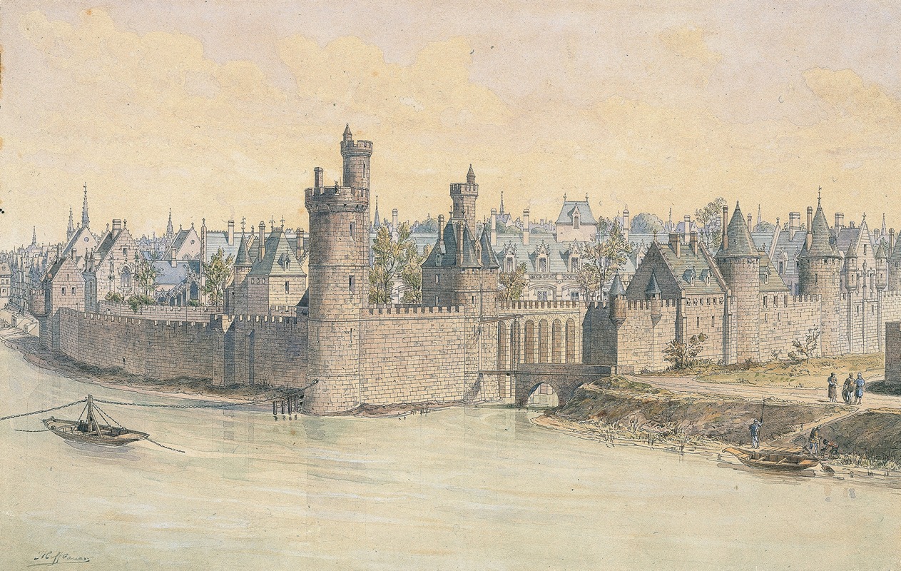 Fédor Hoffbauer - L’hôtel de la Tour de Nesle en 1380