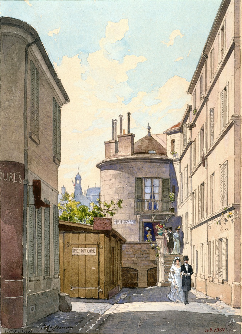 Fédor Hoffbauer - Tour de l’ancien moulin d’Amour, 26 av. d’Orléans (actuellement 26 et 28 avenue du Général Leclerc) La sortie d’un mari