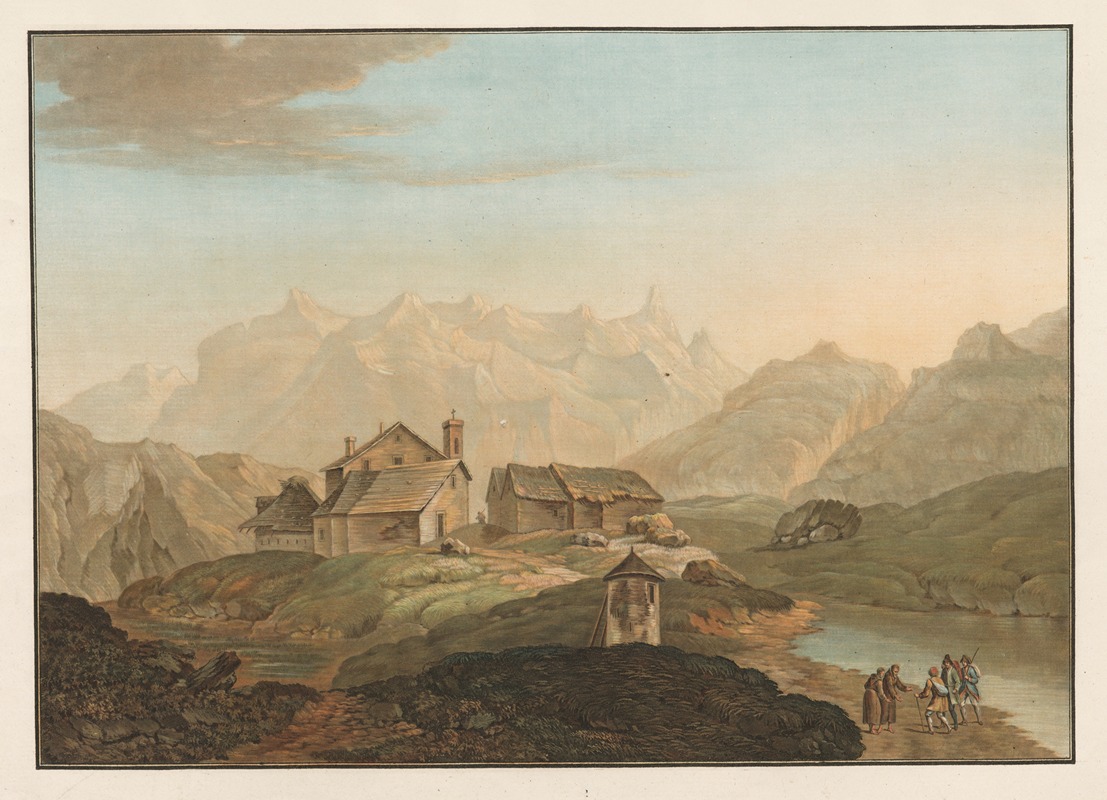 Friedrich Rosenberg - Vue de l’hospice & de la Chapelle des Capucins, au haut du Mont St. Gothard