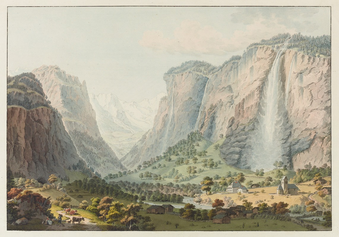 Gabriel Lory the older - La Vallée de Lauterbrounnen avec la Chute du Staubbach