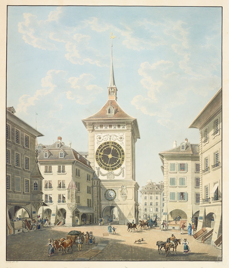 Gabriel Lory the older - Vue de la tour de la Grande-Horloge à Berne