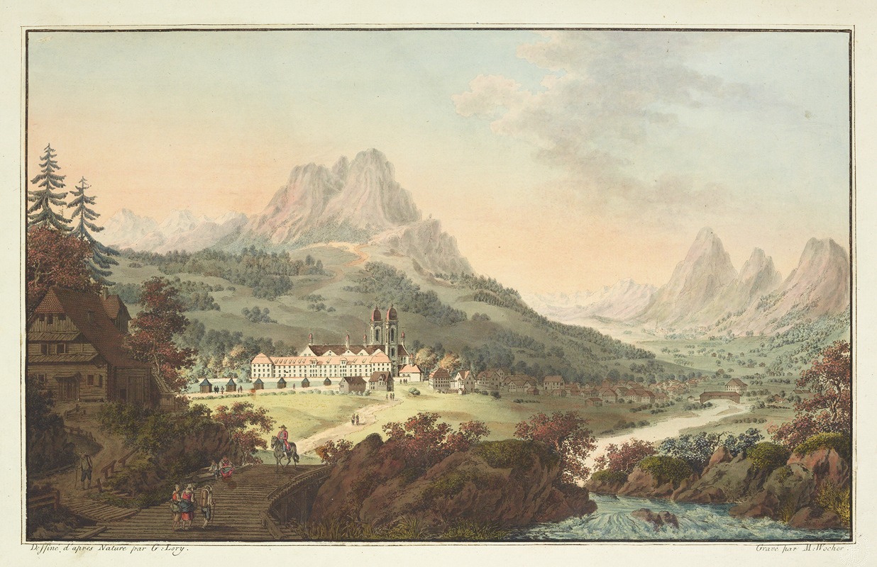 Gabriel Lory the older - Vue de l’Abbaye d’Einsiedlen et de ses Environs, dans le Canton de Schweitz