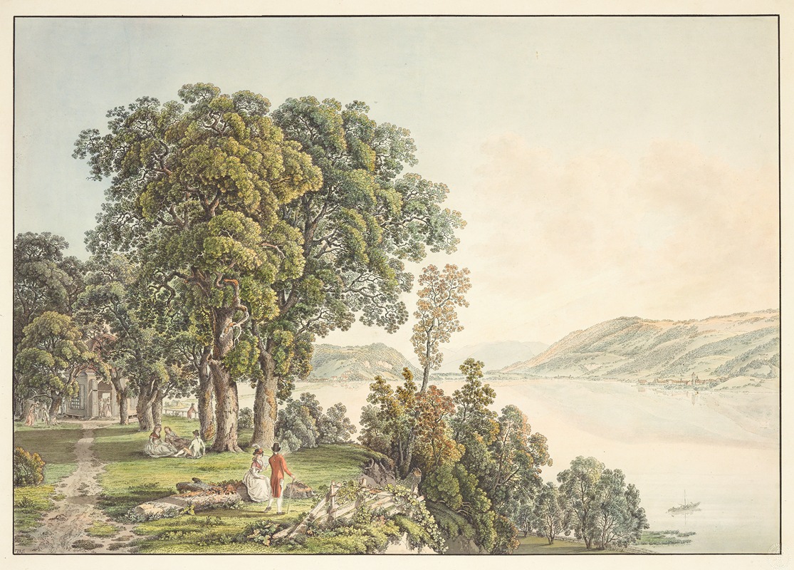 Gabriel Lory the older - Vue sur le Lac de Bienne. prise de l’Isle de St Pierre dans le Canton de Berne