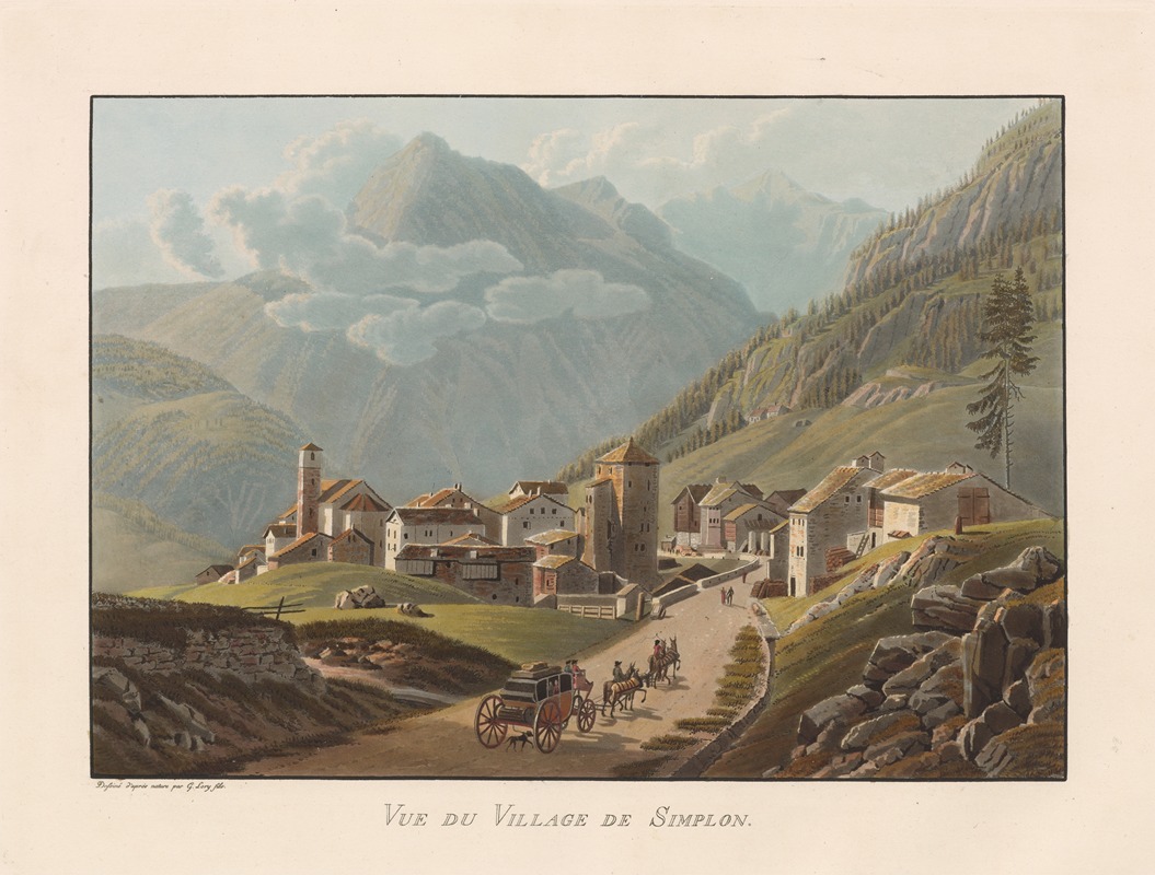 Gabriel Lory the Younger - 15 Vue du village de Simplon