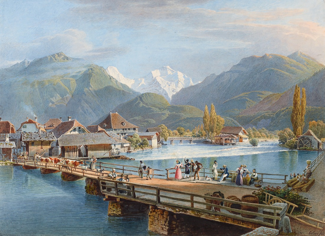 Gabriel Lory the Younger - Unterseen mit Blick auf die Jungfrau