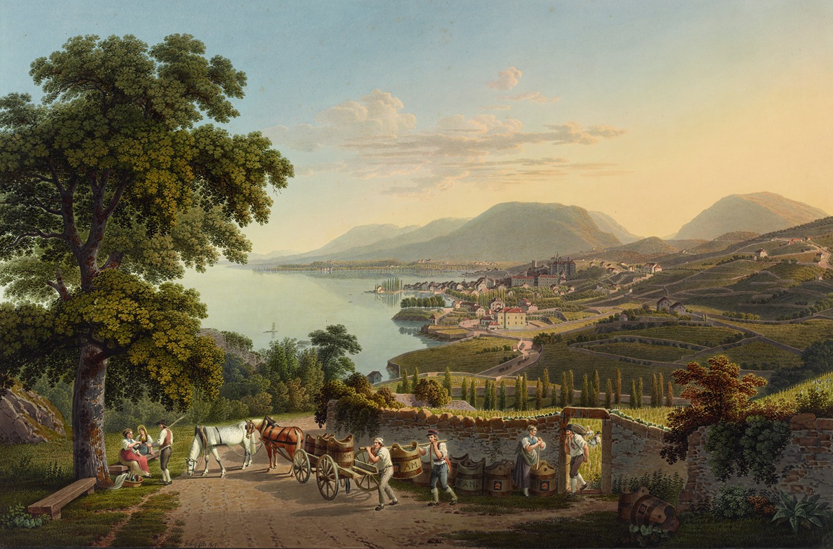 Gabriel Lory the Younger - Vue de la Ville de Neuchatel, en Suisse