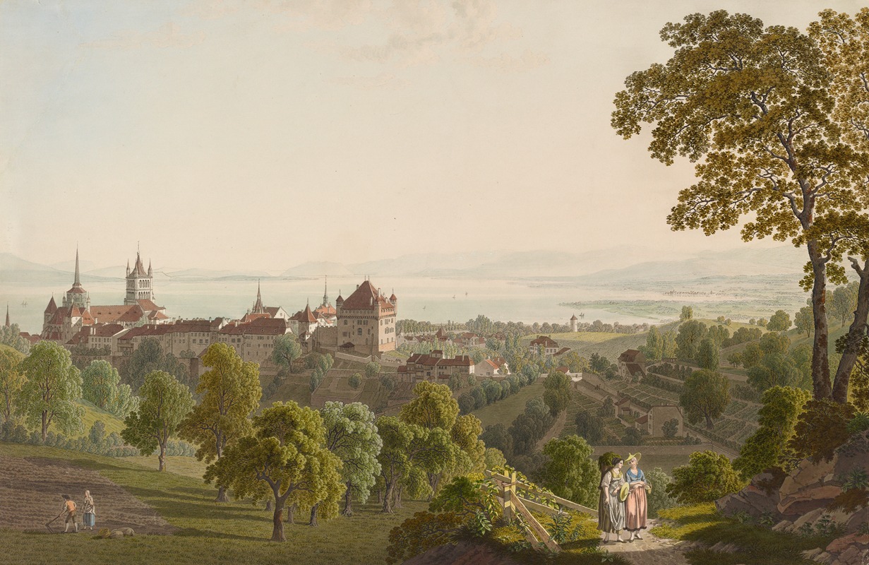 Gabriel Lory the Younger - Vue de Lausanne et de l’extrémité occidentale du lac de Genève