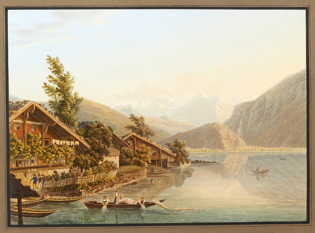 Heinrich Meichelt - Vue d’une partie du village de Brienz, vers Meyringen