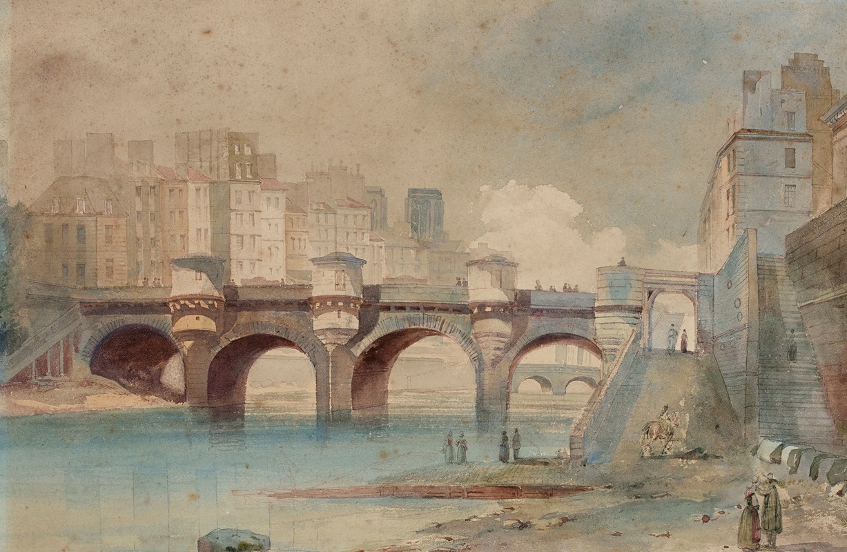 Henri Jean Baptiste Levis - Le Pont-Neuf et la berge du quai de Conti