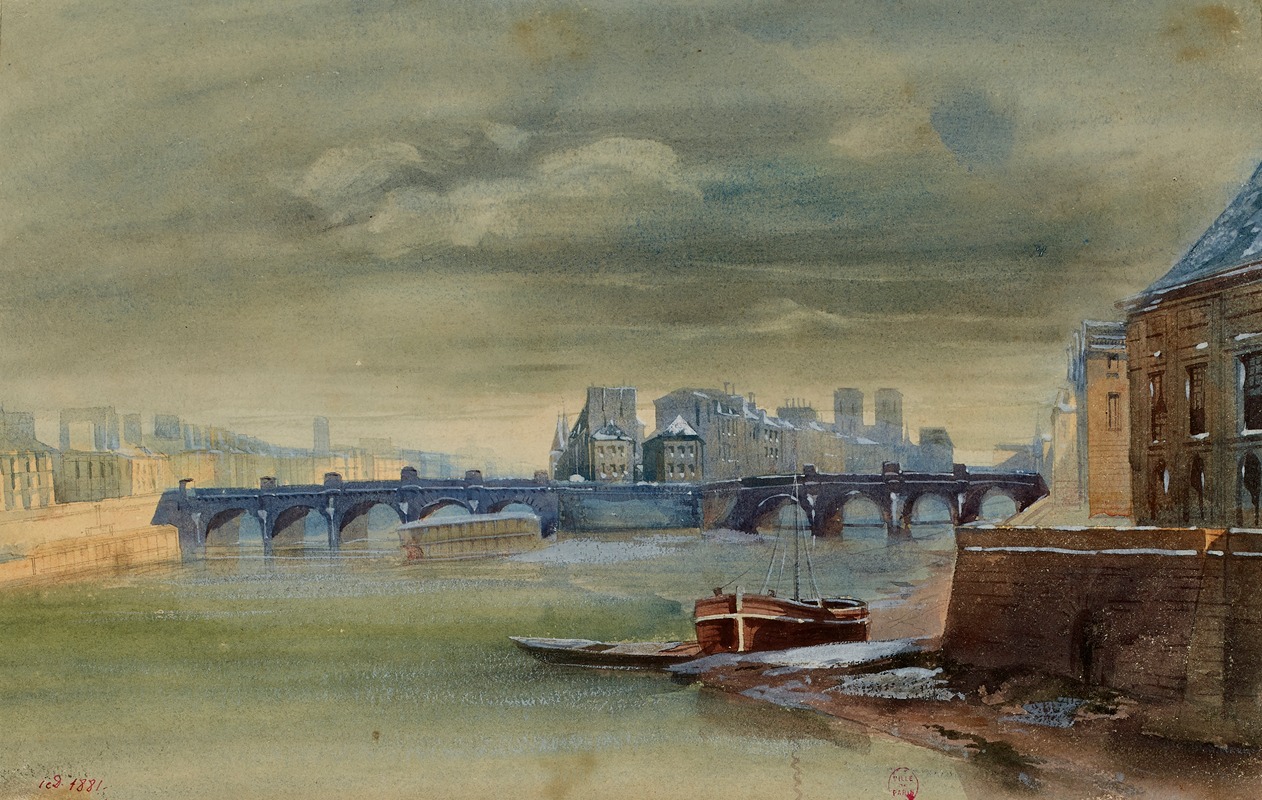 Henri Jean Baptiste Levis - Pont Neuf et la Cité vue prise devant l’Institut de France